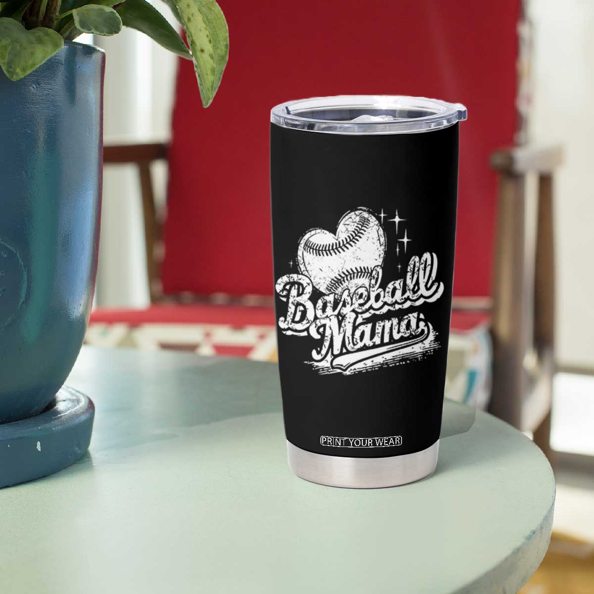 Baseball Mama Tumbler Cup Baseball Season Mom Raising Ballers TS10 Print Your Wear