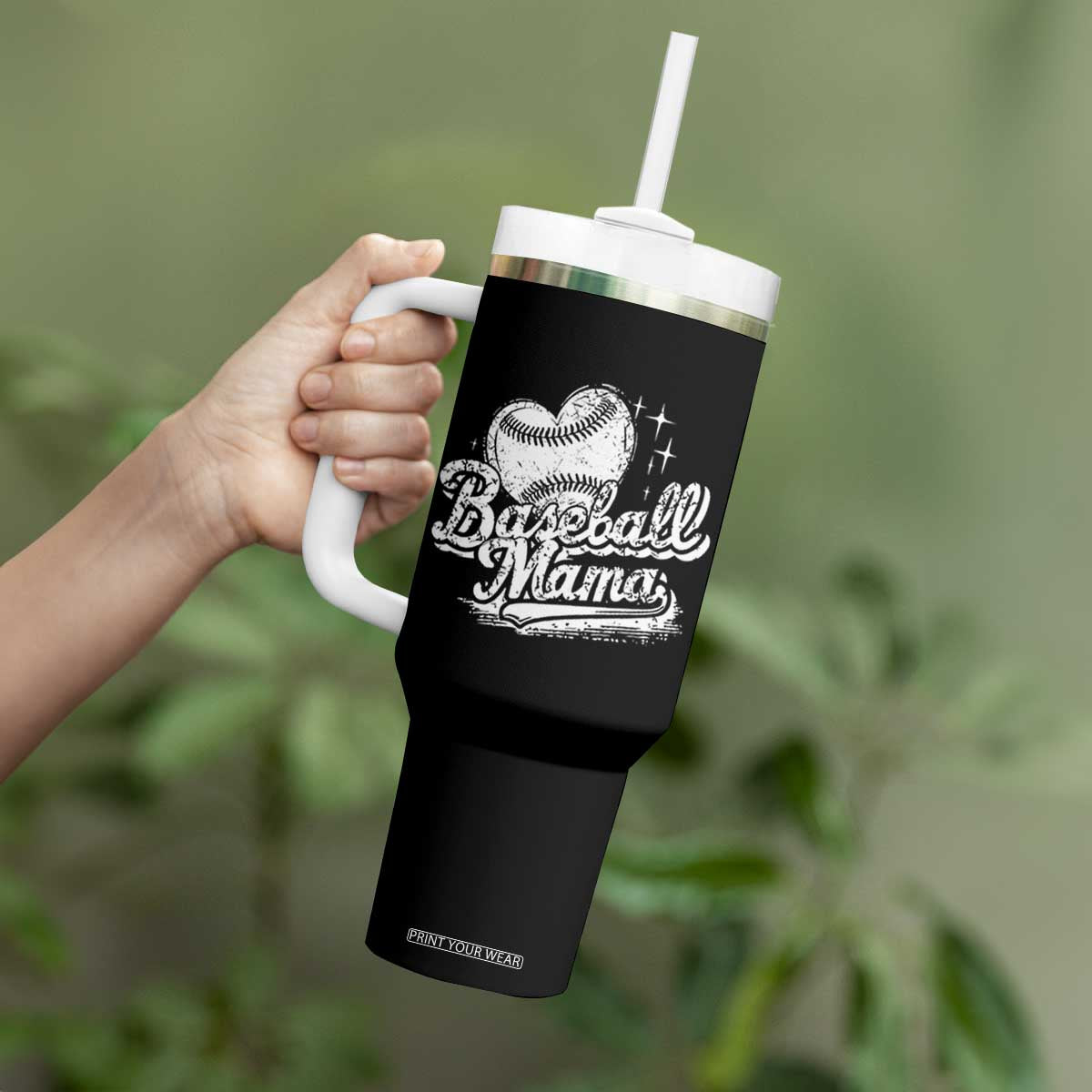 Baseball Mama Tumbler With Handle Baseball Season Mom Raising Ballers TS10 Print Your Wear