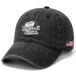 Baseball Mama Washed Cotton Baseball Cap Baseball Season Mom Raising Ballers