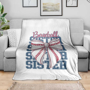 Baseball Sister Throw Blanket Coquette Bow Biggest Fan Sport Lovers Girl TS10 Print Your Wear