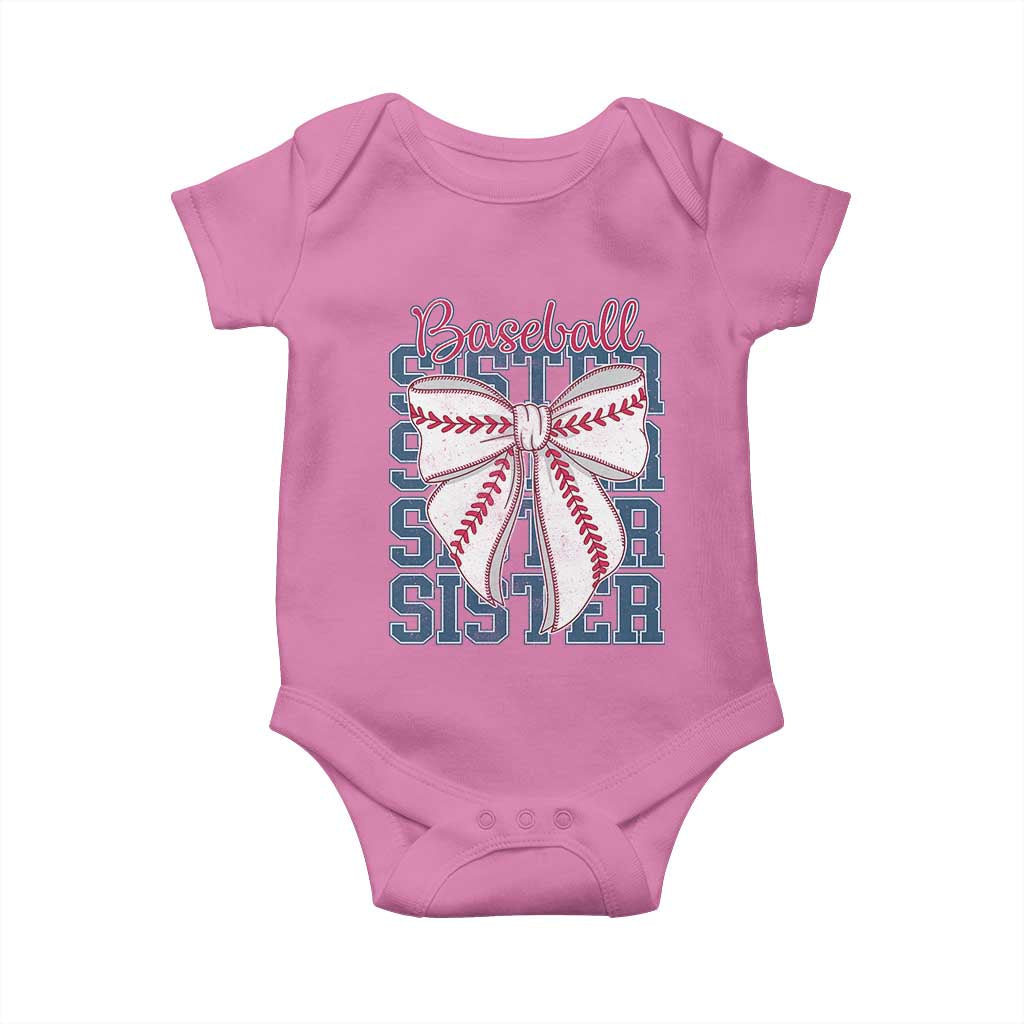 Baseball Sister Baby Onesie Coquette Bow Biggest Fan Sport Lovers Girl TS10 Azalea Print Your Wear