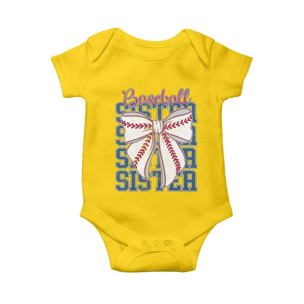 Baseball Sister Baby Onesie Coquette Bow Biggest Fan Sport Lovers Girl TS10 Daisy Print Your Wear