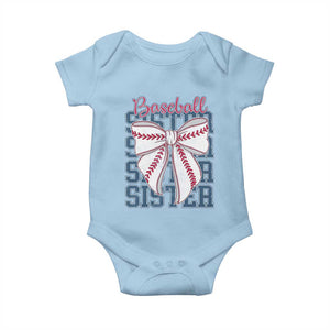 Baseball Sister Baby Onesie Coquette Bow Biggest Fan Sport Lovers Girl TS10 Light Blue Print Your Wear