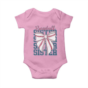 Baseball Sister Baby Onesie Coquette Bow Biggest Fan Sport Lovers Girl TS10 Light Pink Print Your Wear