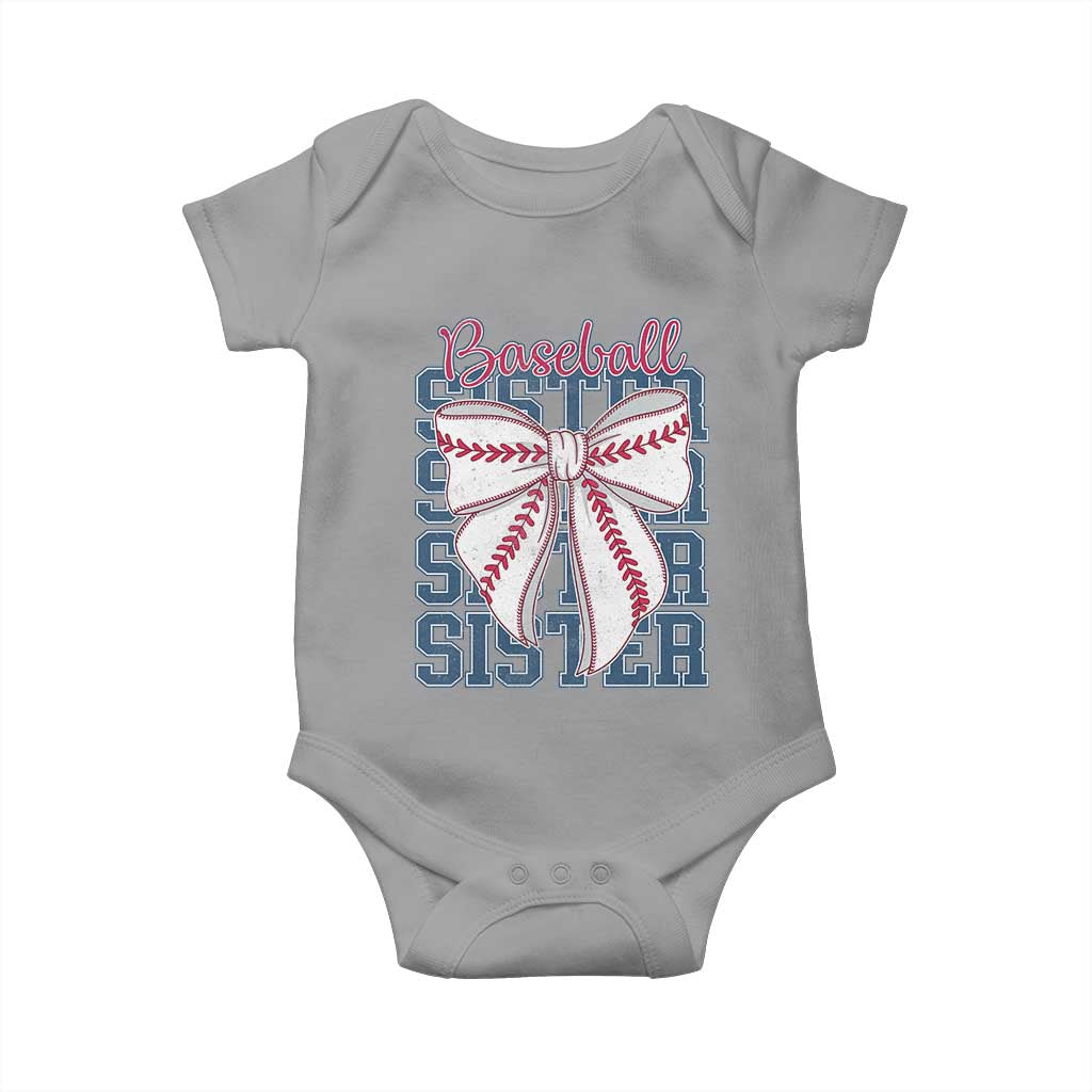 Baseball Sister Baby Onesie Coquette Bow Biggest Fan Sport Lovers Girl TS10 Sport Gray Print Your Wear