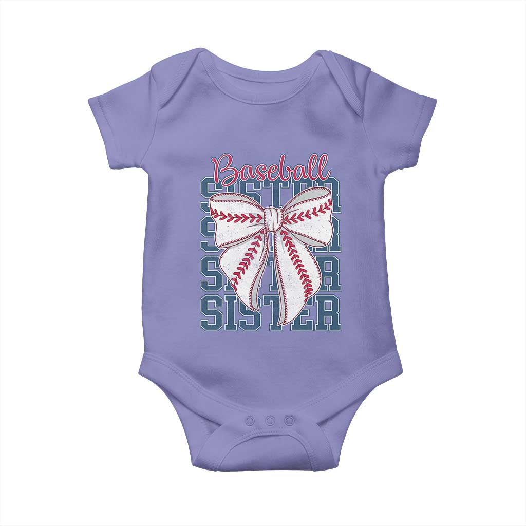 Baseball Sister Baby Onesie Coquette Bow Biggest Fan Sport Lovers Girl TS10 Violet Print Your Wear