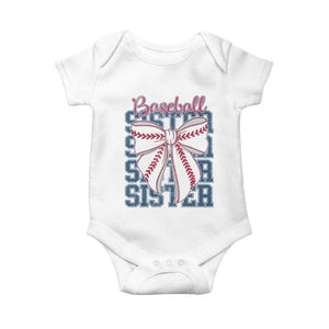 Baseball Sister Baby Onesie Coquette Bow Biggest Fan Sport Lovers Girl TS10 White Print Your Wear