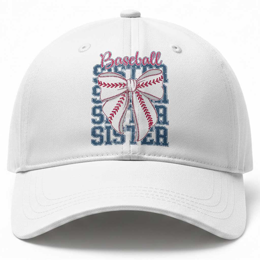 Baseball Sister Baseball Cap Coquette Bow Biggest Fan Sport Lovers Girl