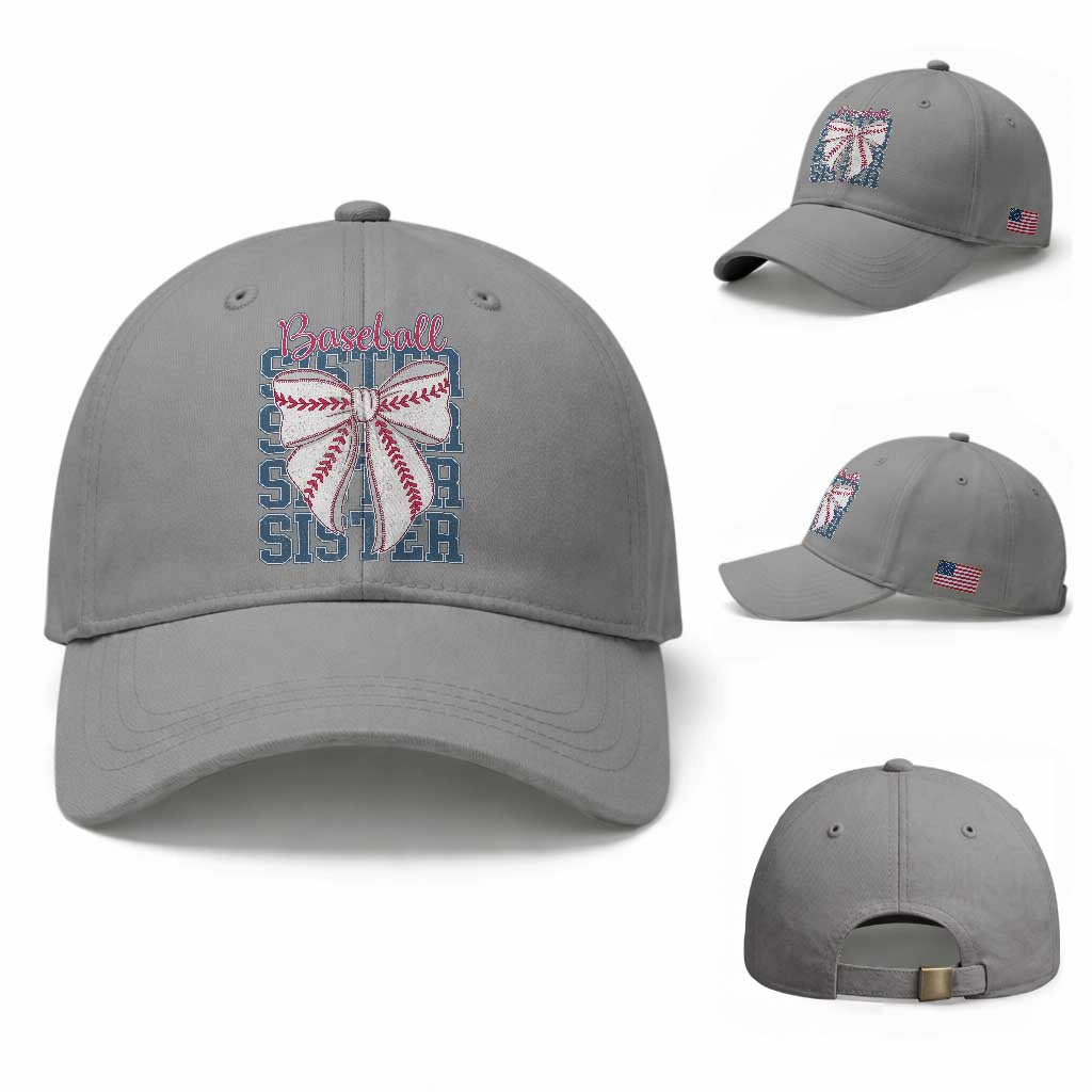 Baseball Sister Baseball Cap Coquette Bow Biggest Fan Sport Lovers Girl