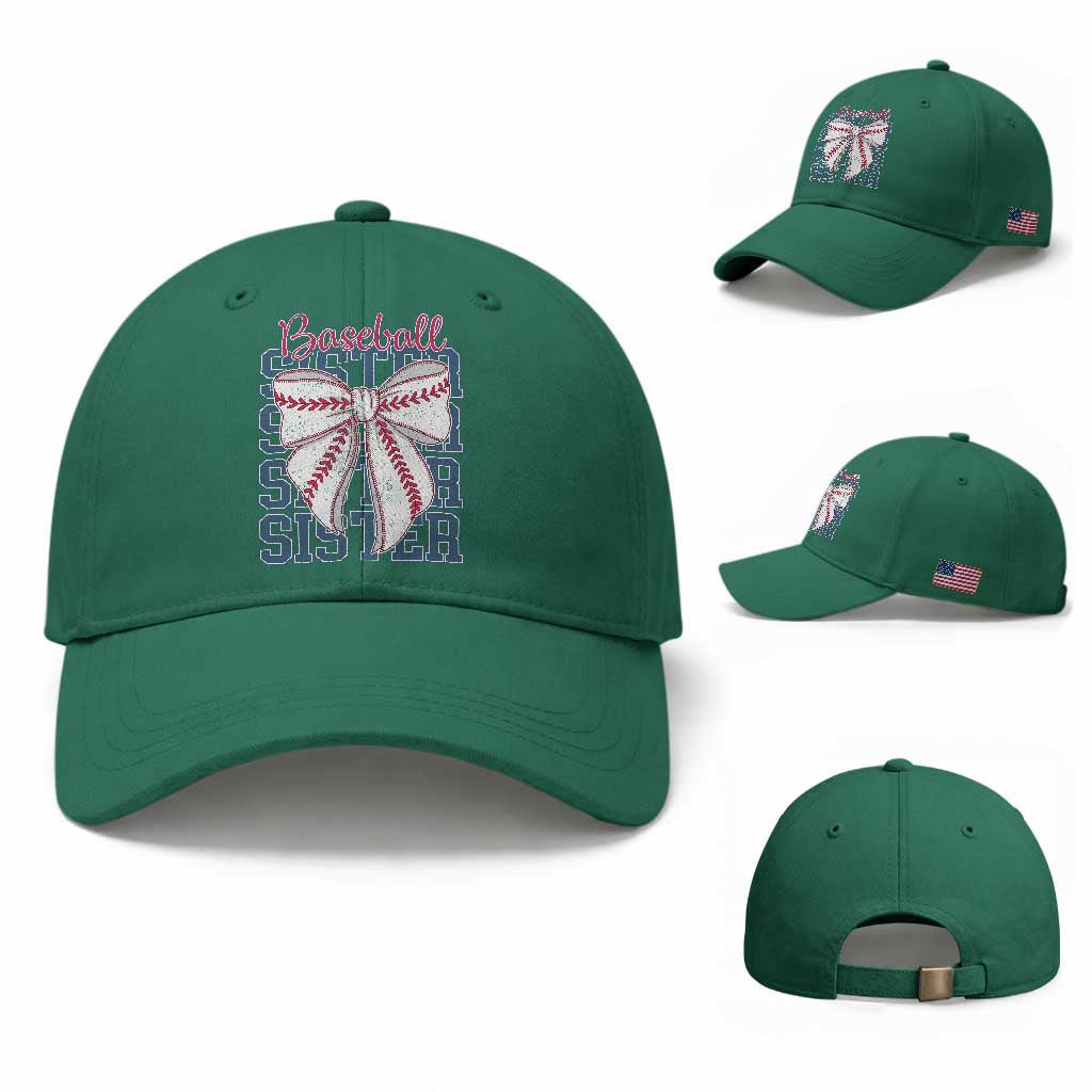 Baseball Sister Baseball Cap Coquette Bow Biggest Fan Sport Lovers Girl
