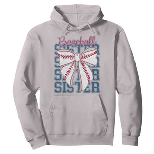 Baseball Sister Hoodie Coquette Bow Biggest Fan Sport Lovers Girl TS10 Ice Gray Print Your Wear