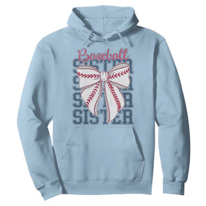 Baseball Sister Hoodie Coquette Bow Biggest Fan Sport Lovers Girl TS10 Light Blue Print Your Wear