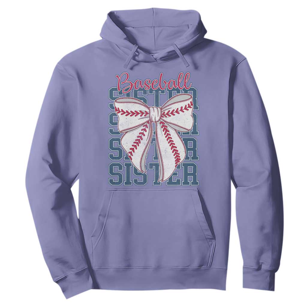 Baseball Sister Hoodie Coquette Bow Biggest Fan Sport Lovers Girl TS10 Violet Print Your Wear
