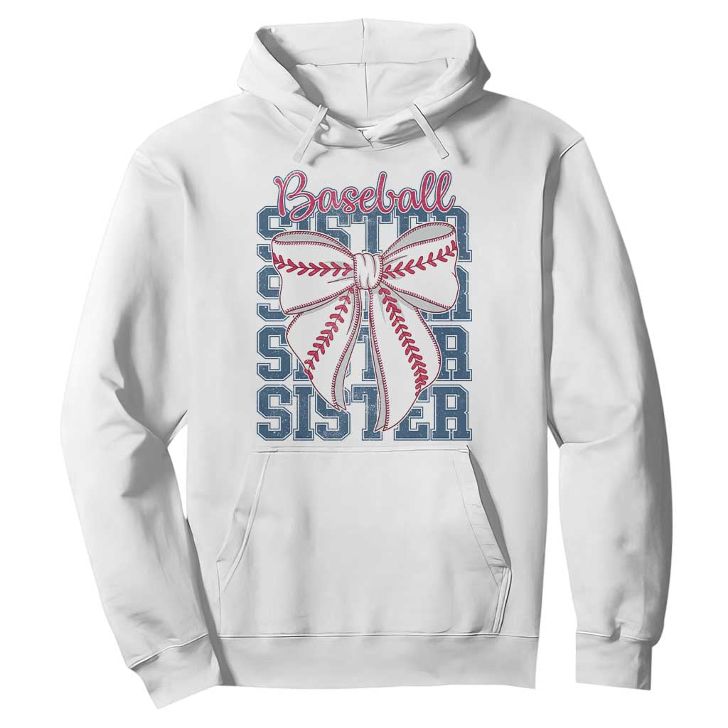 Baseball Sister Hoodie Coquette Bow Biggest Fan Sport Lovers Girl TS10 White Print Your Wear