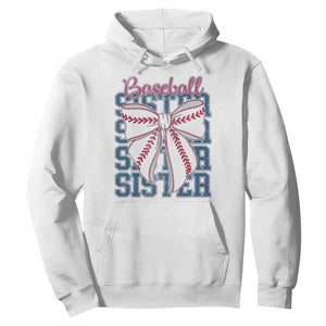 Baseball Sister Hoodie Coquette Bow Biggest Fan Sport Lovers Girl TS10 White Print Your Wear