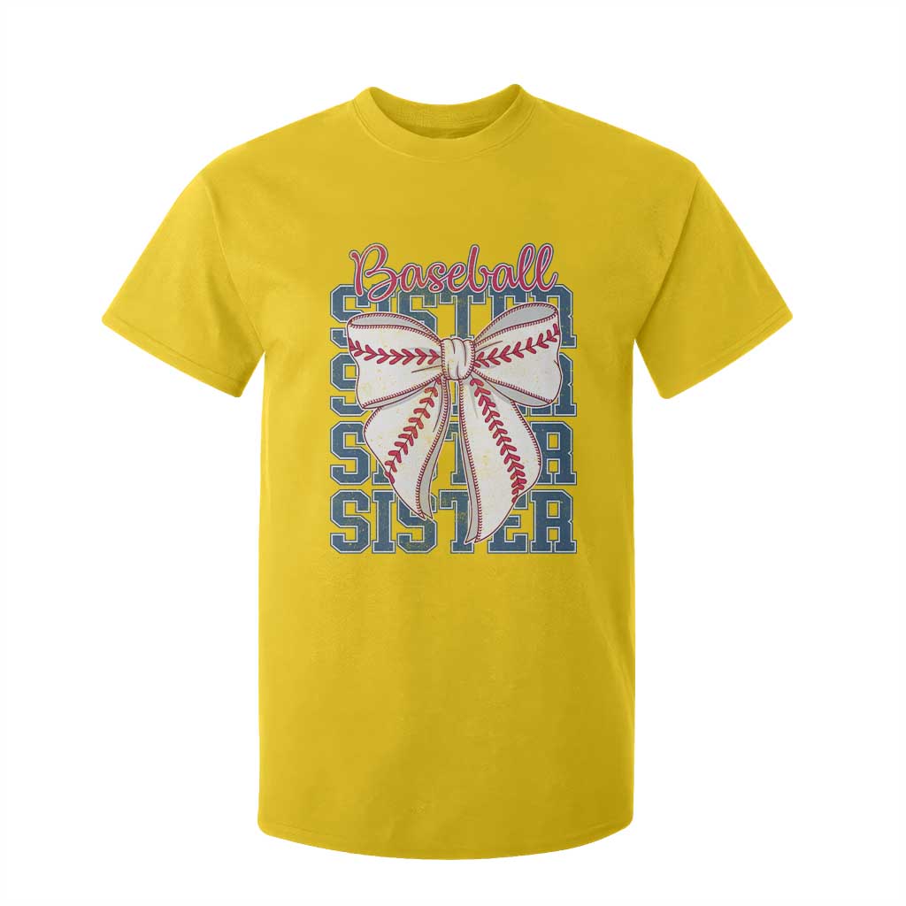 Baseball Sister T Shirt For Kid Coquette Bow Biggest Fan Sport Lovers Girl TS10 Daisy Print Your Wear