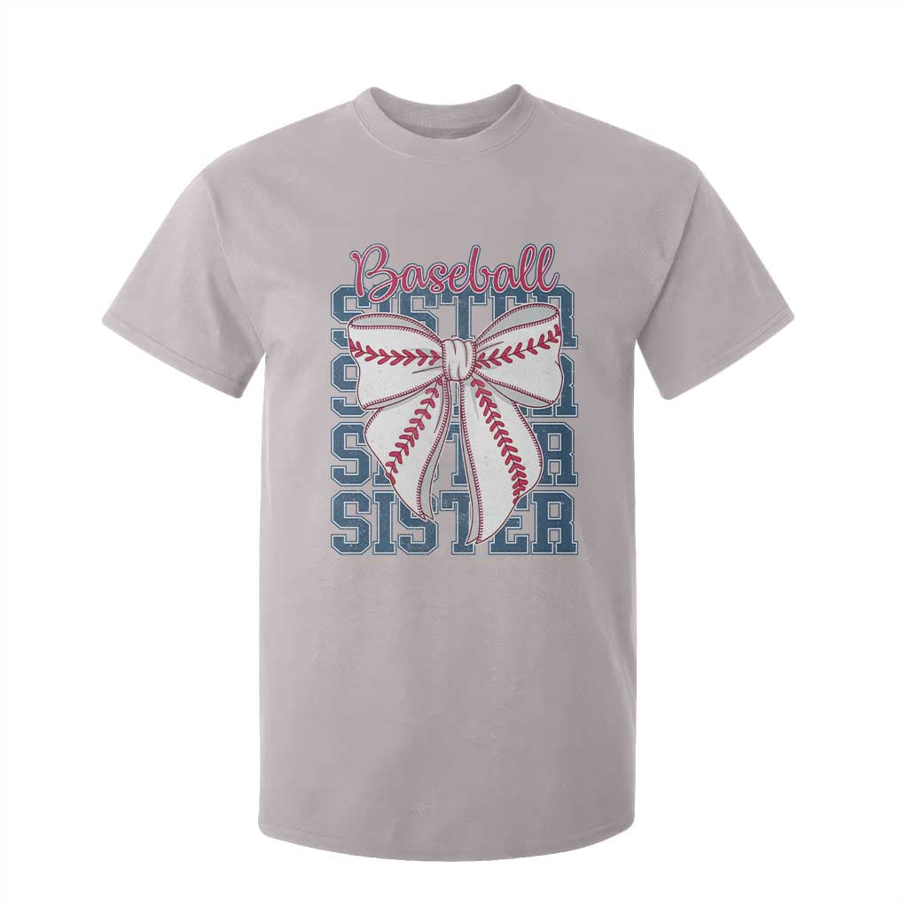 Baseball Sister T Shirt For Kid Coquette Bow Biggest Fan Sport Lovers Girl TS10 Ice Gray Print Your Wear