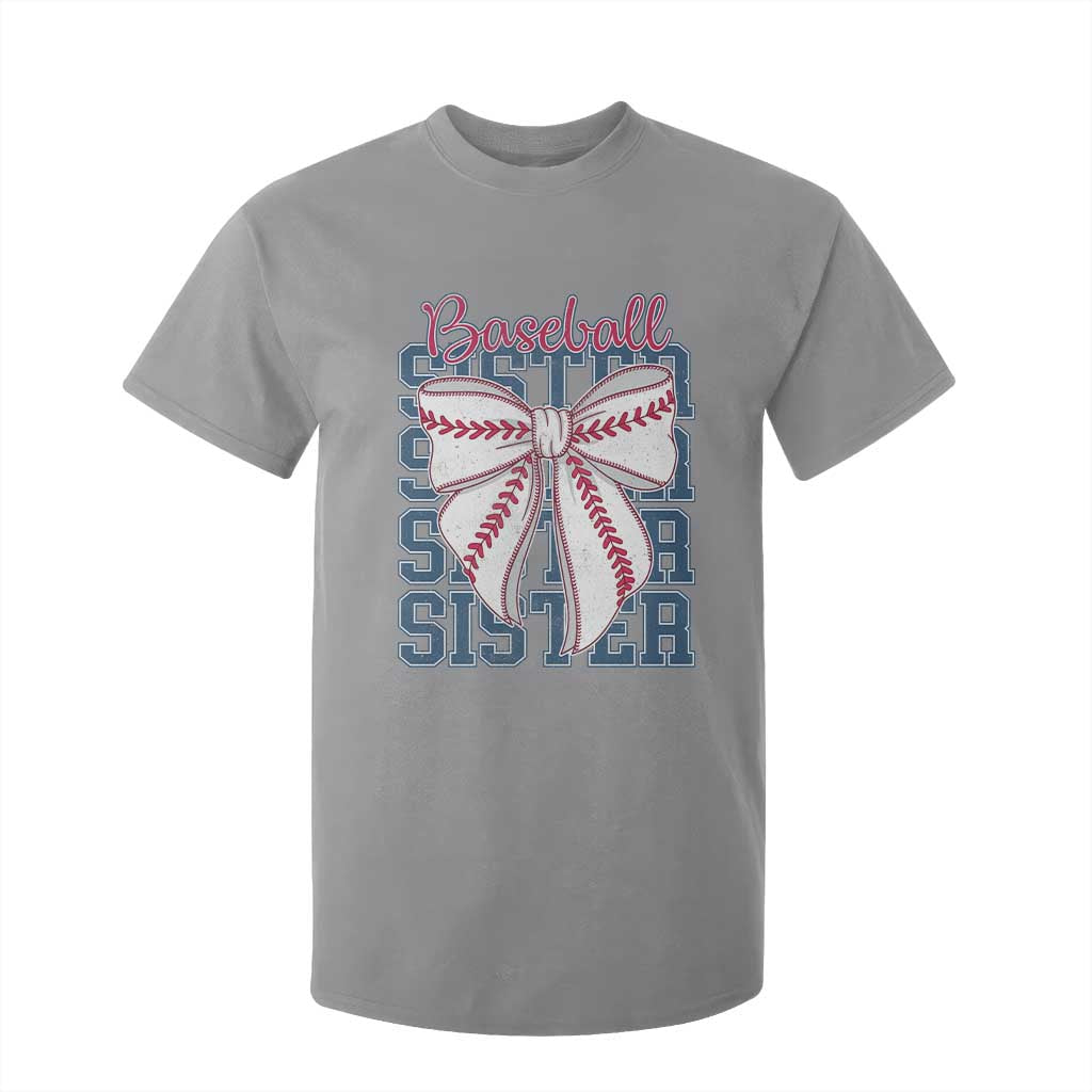 Baseball Sister T Shirt For Kid Coquette Bow Biggest Fan Sport Lovers Girl TS10 Sport Gray Print Your Wear