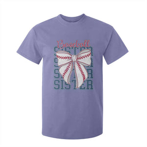Baseball Sister T Shirt For Kid Coquette Bow Biggest Fan Sport Lovers Girl TS10 Violet Print Your Wear
