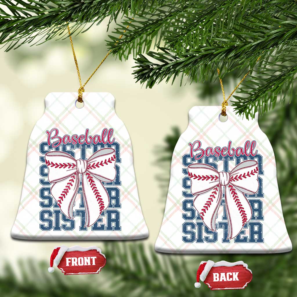 Baseball Sister Ceramic Ornament Coquette Bow Biggest Fan Sport Lovers Girl TS10 Print Your Wear