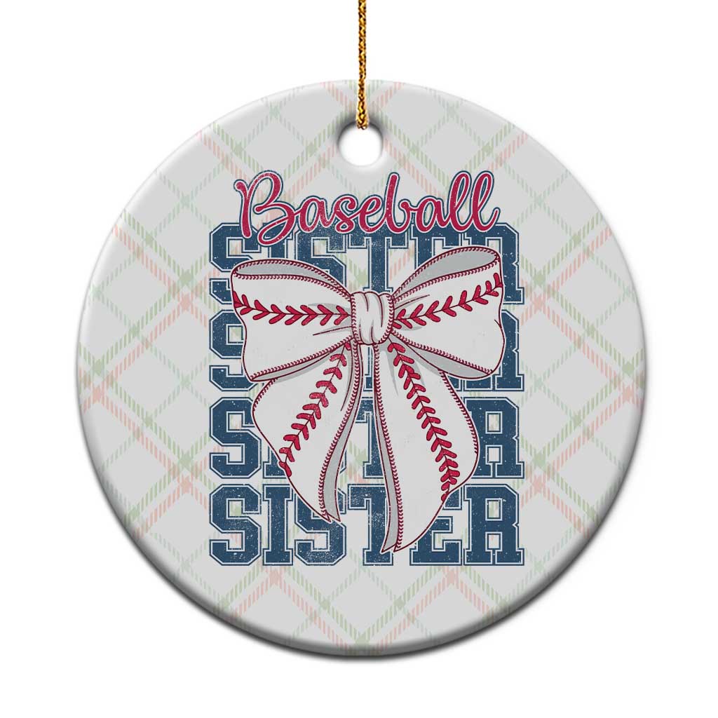 Baseball Sister Ceramic Ornament Coquette Bow Biggest Fan Sport Lovers Girl TS10 1pc Christmas Plaid Print Your Wear