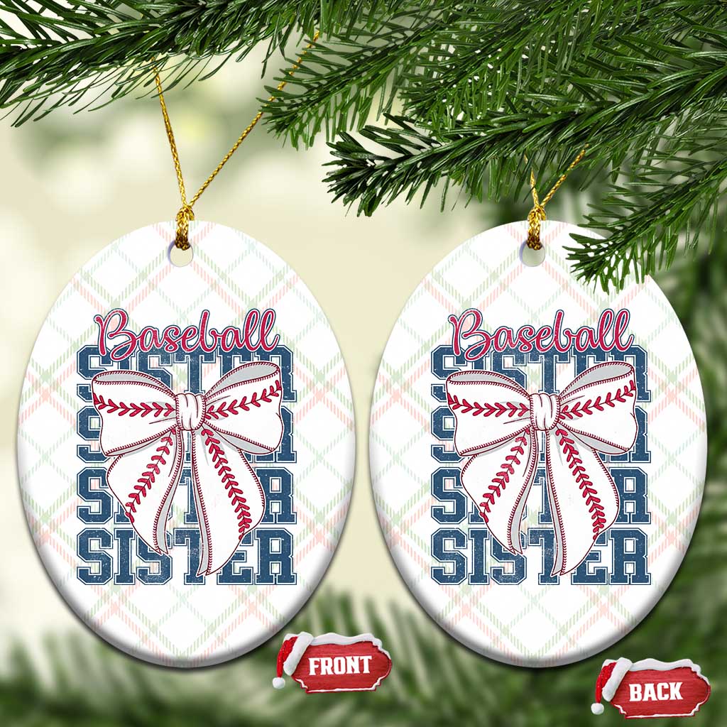 Baseball Sister Ceramic Ornament Coquette Bow Biggest Fan Sport Lovers Girl TS10 Print Your Wear