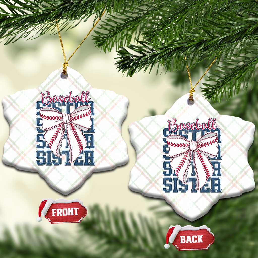 Baseball Sister Ceramic Ornament Coquette Bow Biggest Fan Sport Lovers Girl TS10 Print Your Wear