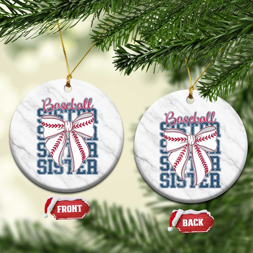 Baseball Sister Ceramic Ornament Coquette Bow Biggest Fan Sport Lovers Girl TS10 1pc White Marble Print Your Wear