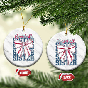 Baseball Sister Ceramic Ornament Coquette Bow Biggest Fan Sport Lovers Girl TS10 1pc White Marble Print Your Wear