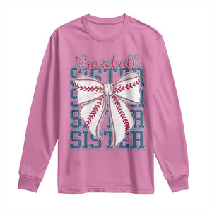 Baseball Sister Long Sleeve Shirt Coquette Bow Biggest Fan Sport Lovers Girl TS10 Azalea Print Your Wear