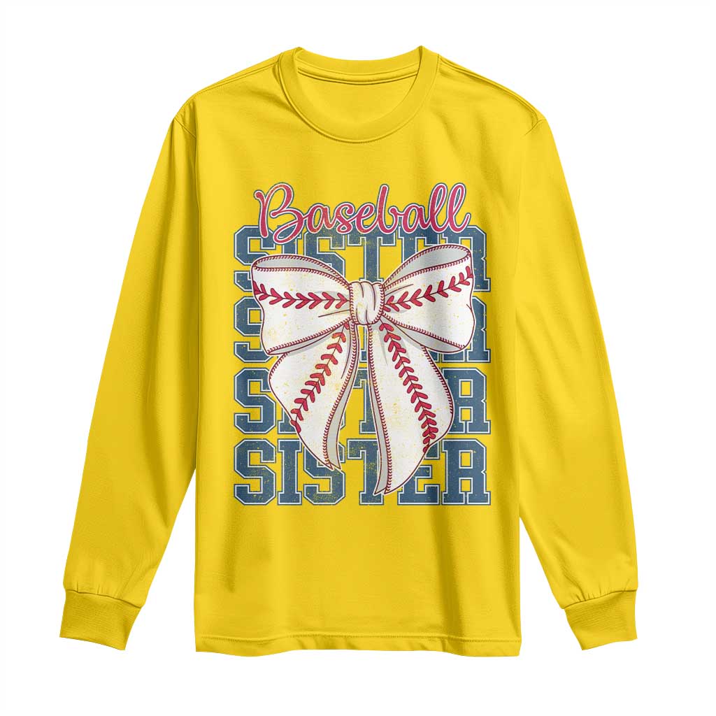 Baseball Sister Long Sleeve Shirt Coquette Bow Biggest Fan Sport Lovers Girl TS10 Daisy Print Your Wear