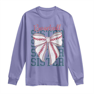 Baseball Sister Long Sleeve Shirt Coquette Bow Biggest Fan Sport Lovers Girl TS10 Violet Print Your Wear