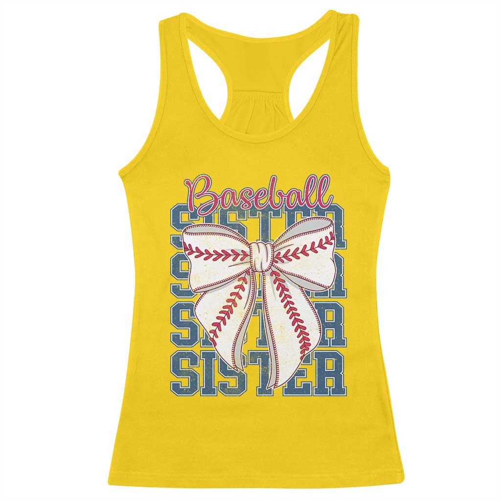 Baseball Sister Racerback Tank Top Coquette Bow Biggest Fan Sport Lovers Girl TS10 Daisy Print Your Wear