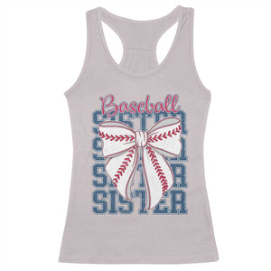 Baseball Sister Racerback Tank Top Coquette Bow Biggest Fan Sport Lovers Girl TS10 Ice Gray Print Your Wear