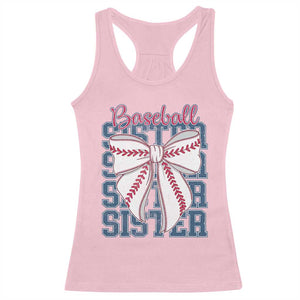 Baseball Sister Racerback Tank Top Coquette Bow Biggest Fan Sport Lovers Girl TS10 Light Pink Print Your Wear