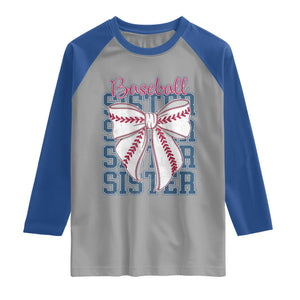 Baseball Sister Raglan Shirt Coquette Bow Biggest Fan Sport Lovers Girl TS10 Sport Gray Royal Print Your Wear