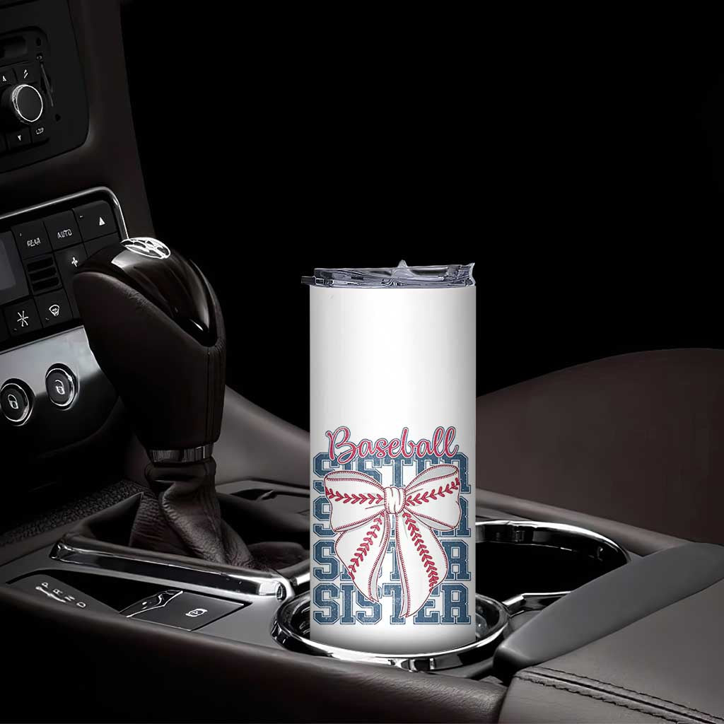 Baseball Sister Skinny Tumbler Coquette Bow Biggest Fan Sport Lovers Girl TS10 Print Your Wear