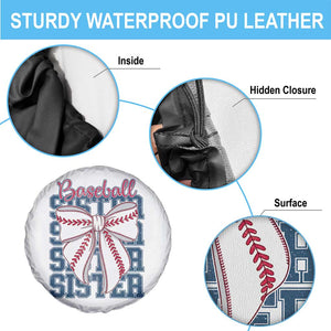 Baseball Sister Spare Tire Cover Coquette Bow Biggest Fan Sport Lovers Girl TS10 Print Your Wear