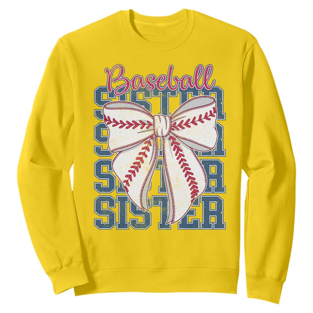 Baseball Sister Sweatshirt Coquette Bow Biggest Fan Sport Lovers Girl TS10 Daisy Print Your Wear
