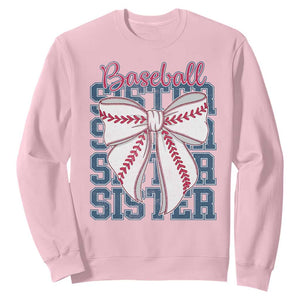 Baseball Sister Sweatshirt Coquette Bow Biggest Fan Sport Lovers Girl TS10 Light Pink Print Your Wear