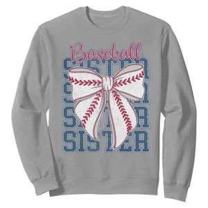 Baseball Sister Sweatshirt Coquette Bow Biggest Fan Sport Lovers Girl TS10 Sport Gray Print Your Wear