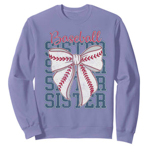 Baseball Sister Sweatshirt Coquette Bow Biggest Fan Sport Lovers Girl TS10 Violet Print Your Wear