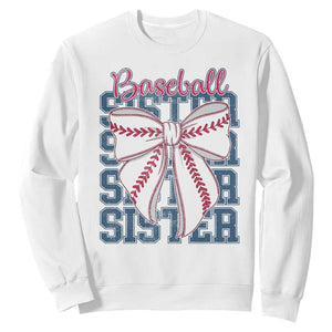 Baseball Sister Sweatshirt Coquette Bow Biggest Fan Sport Lovers Girl TS10 White Print Your Wear