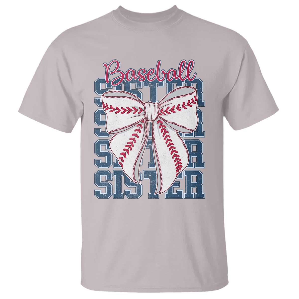 Baseball Sister T Shirt Coquette Bow Biggest Fan Sport Lovers Girl TS10 Ice Gray Print Your Wear