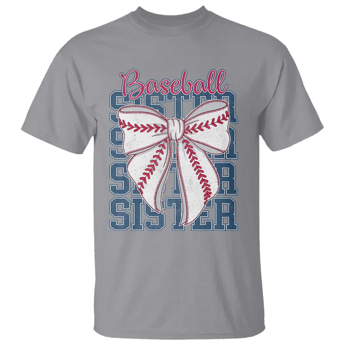 Baseball Sister T Shirt Coquette Bow Biggest Fan Sport Lovers Girl TS10 Sport Gray Print Your Wear