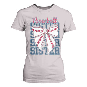 Baseball Sister T Shirt For Women Coquette Bow Biggest Fan Sport Lovers Girl TS10 Ice Gray Print Your Wear