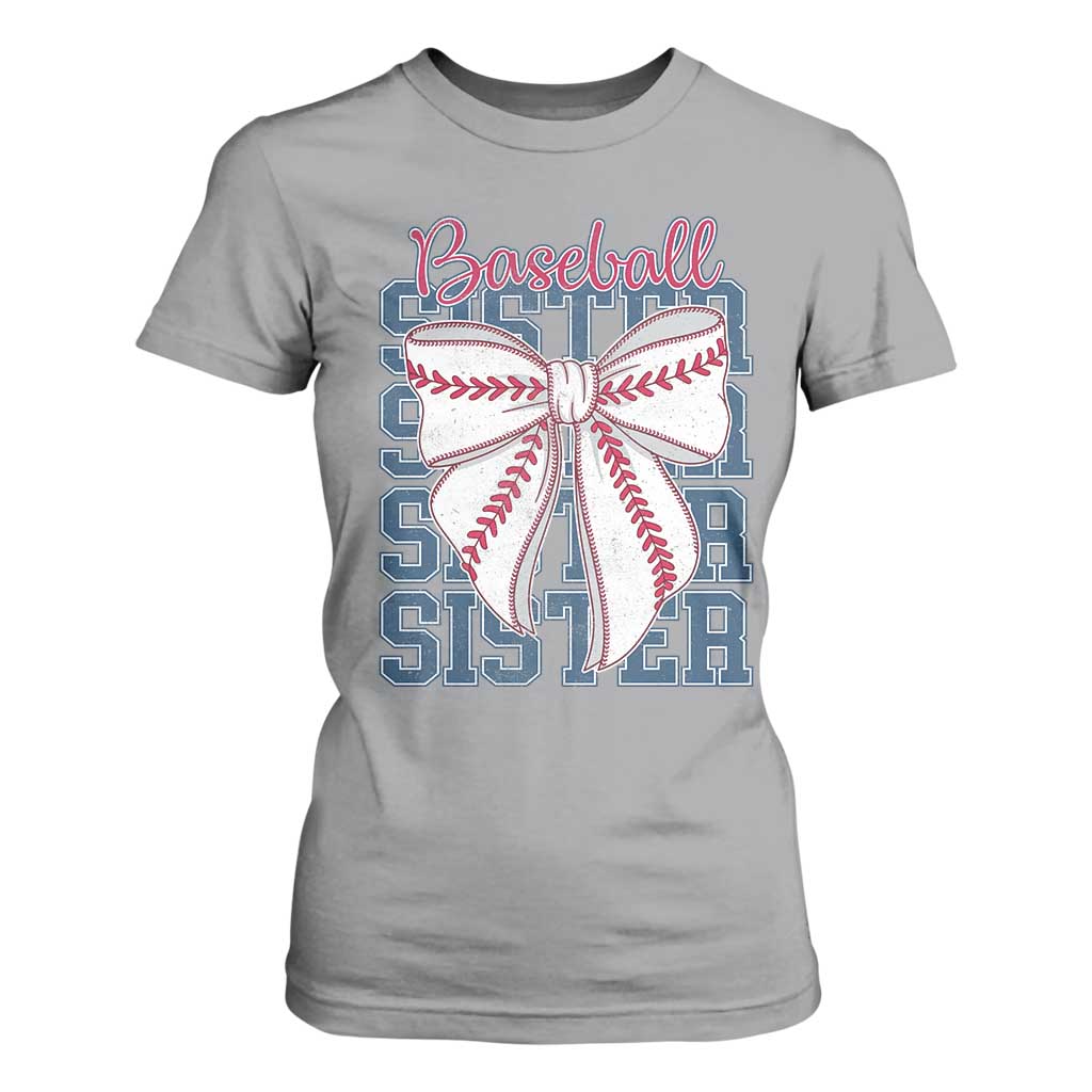 Baseball Sister T Shirt For Women Coquette Bow Biggest Fan Sport Lovers Girl TS10 Sport Gray Print Your Wear