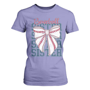 Baseball Sister T Shirt For Women Coquette Bow Biggest Fan Sport Lovers Girl TS10 Violet Print Your Wear