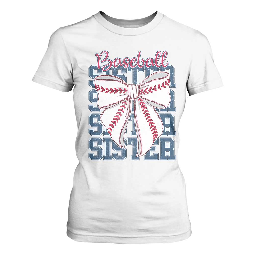 Baseball Sister T Shirt For Women Coquette Bow Biggest Fan Sport Lovers Girl TS10 White Print Your Wear