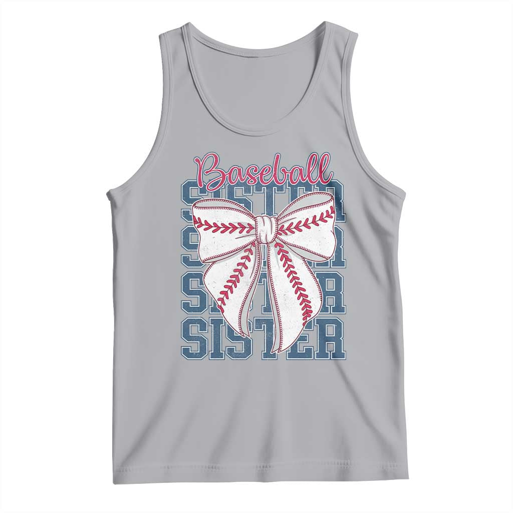Baseball Sister Tank Top Coquette Bow Biggest Fan Sport Lovers Girl TS10 Athletic Heather Print Your Wear